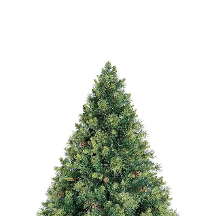 4.5 ft. Prelit Artificial Christmas Tree with Pine Cones, Foot Pedal, 561 Branch Tips, 300 Warm Lights and Metal Stand - Hercitys