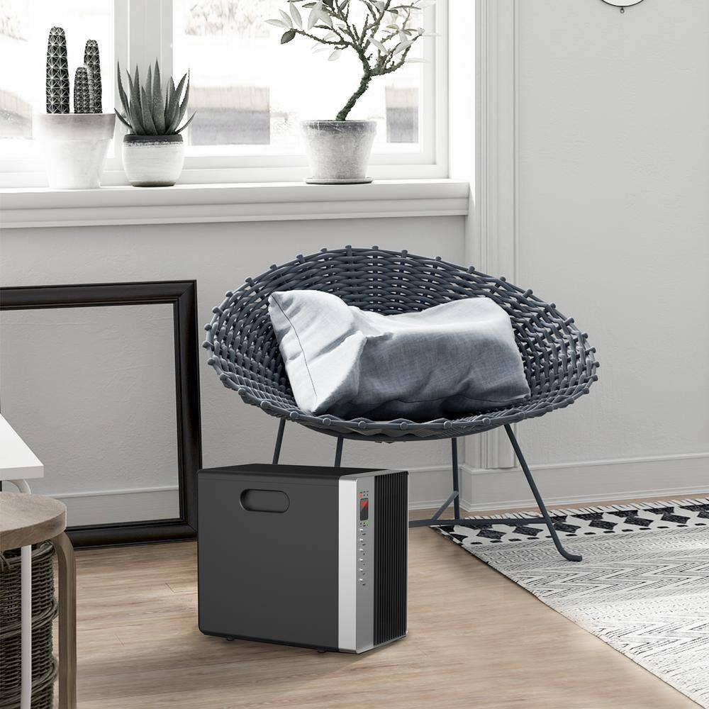 1500-Watt Black Cabinet Electric 3 qt. Convection/Radiant Heater with Remote Control - Hercitys