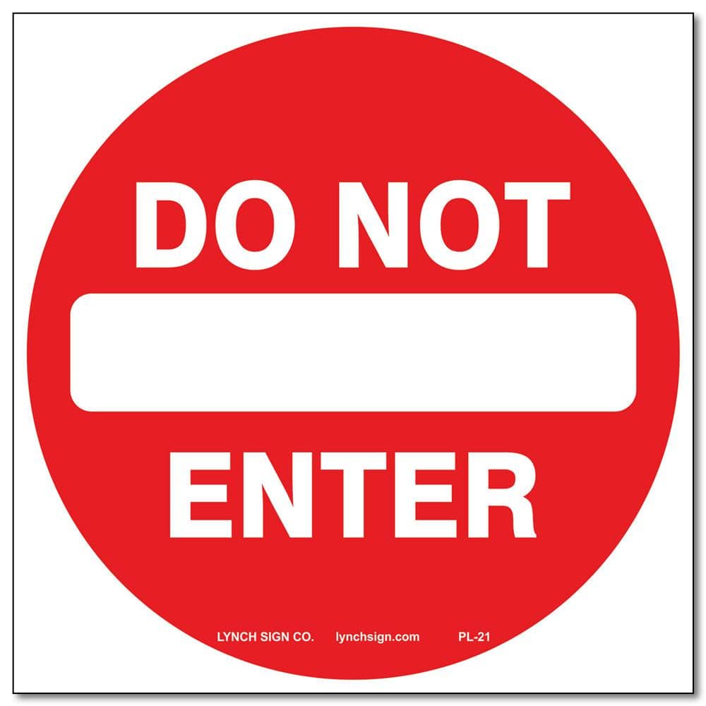 12 in. x 12 in. Do Not Enter Sign Printed on More Durable, Thicker, Longer Lasting Styrene Plastic - Hercitys