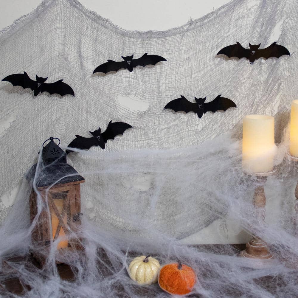 118 in. Gray Gauze and Bats Halloween Decoration Kit - Hercitys