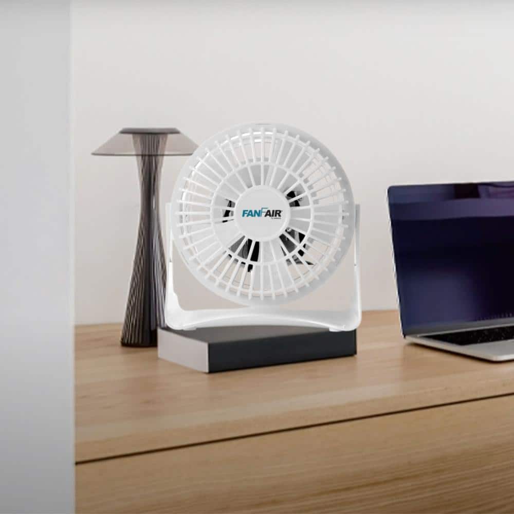 4 in. Desk Personal Fan – White - Hercitys