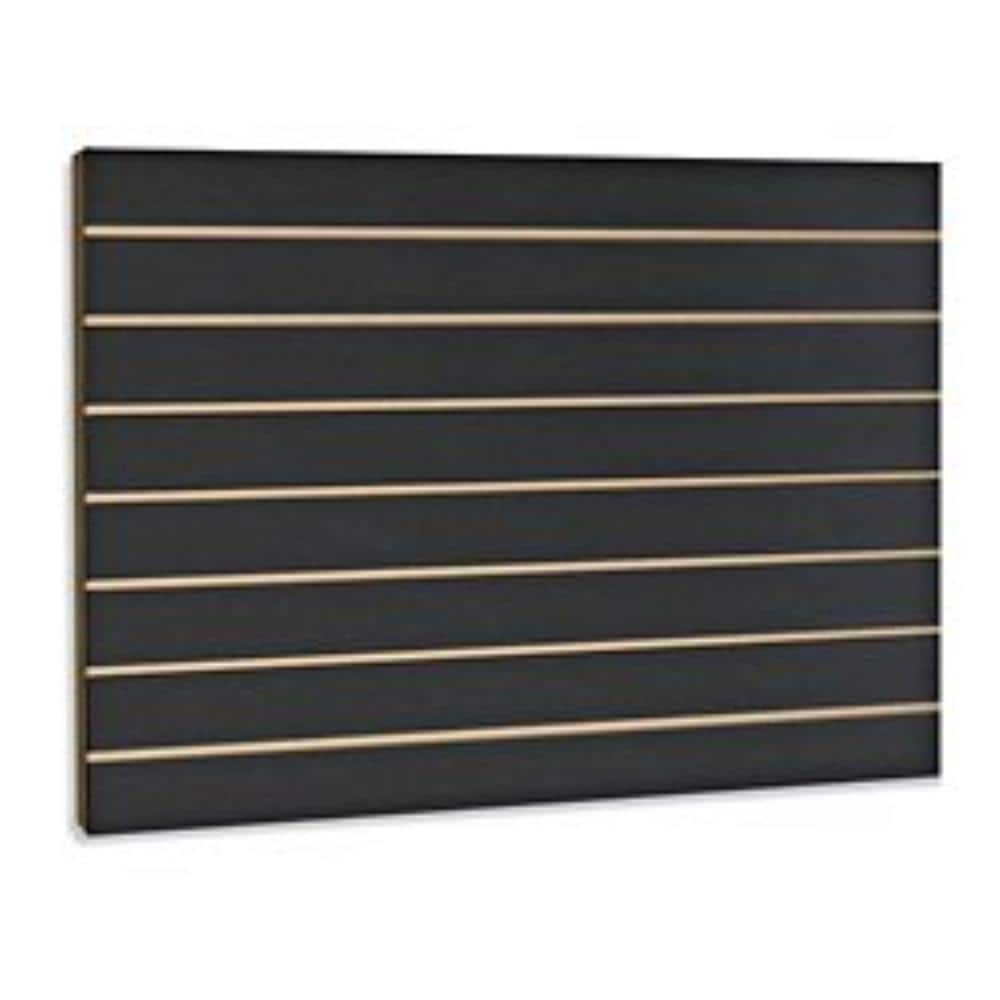 24 in. H x 48 in. L Black Slatwall Panels (Set of 2 Panels) - Hercitys