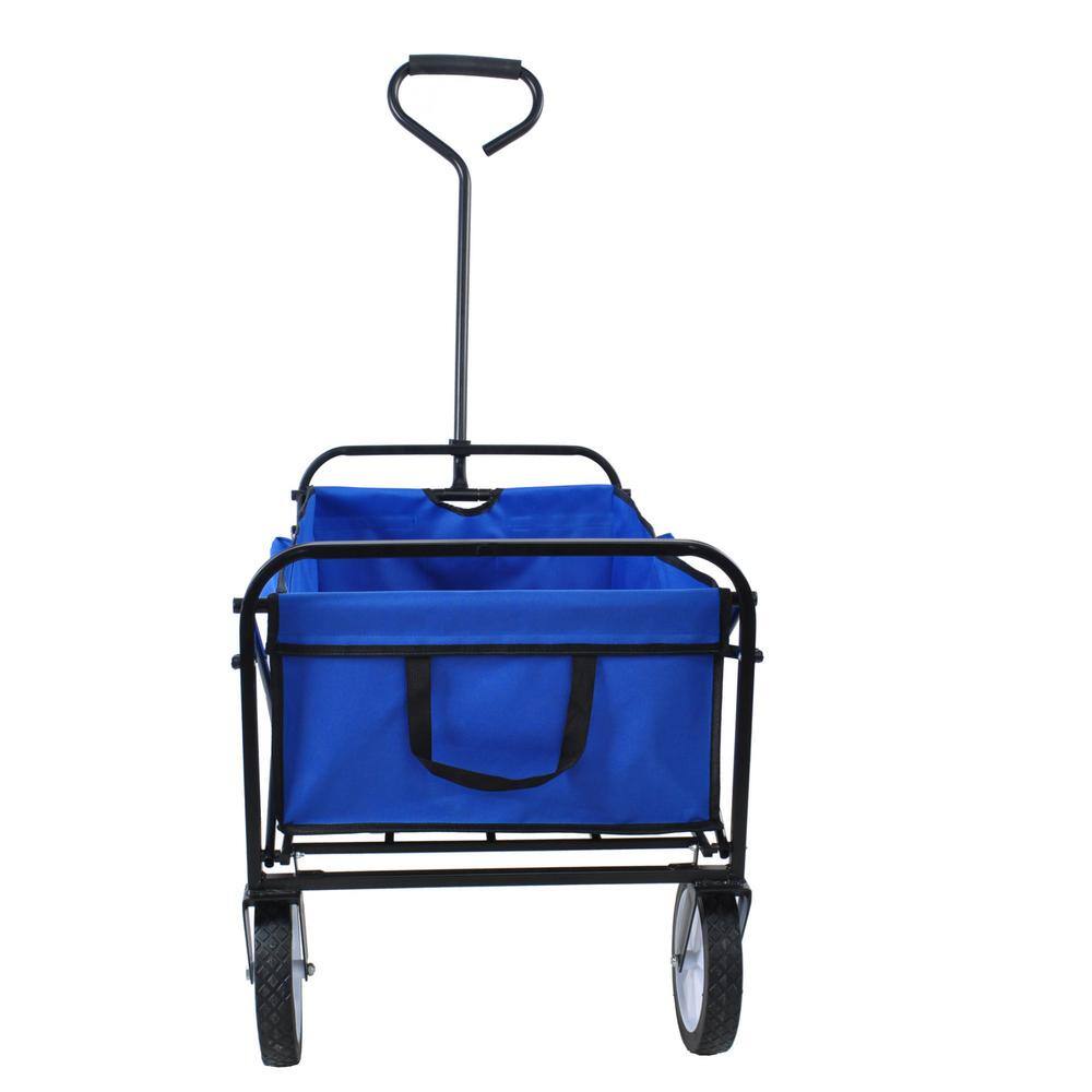 3 cu. ft. Steel and Fabric Folding Garden Cart in Blue - Hercitys