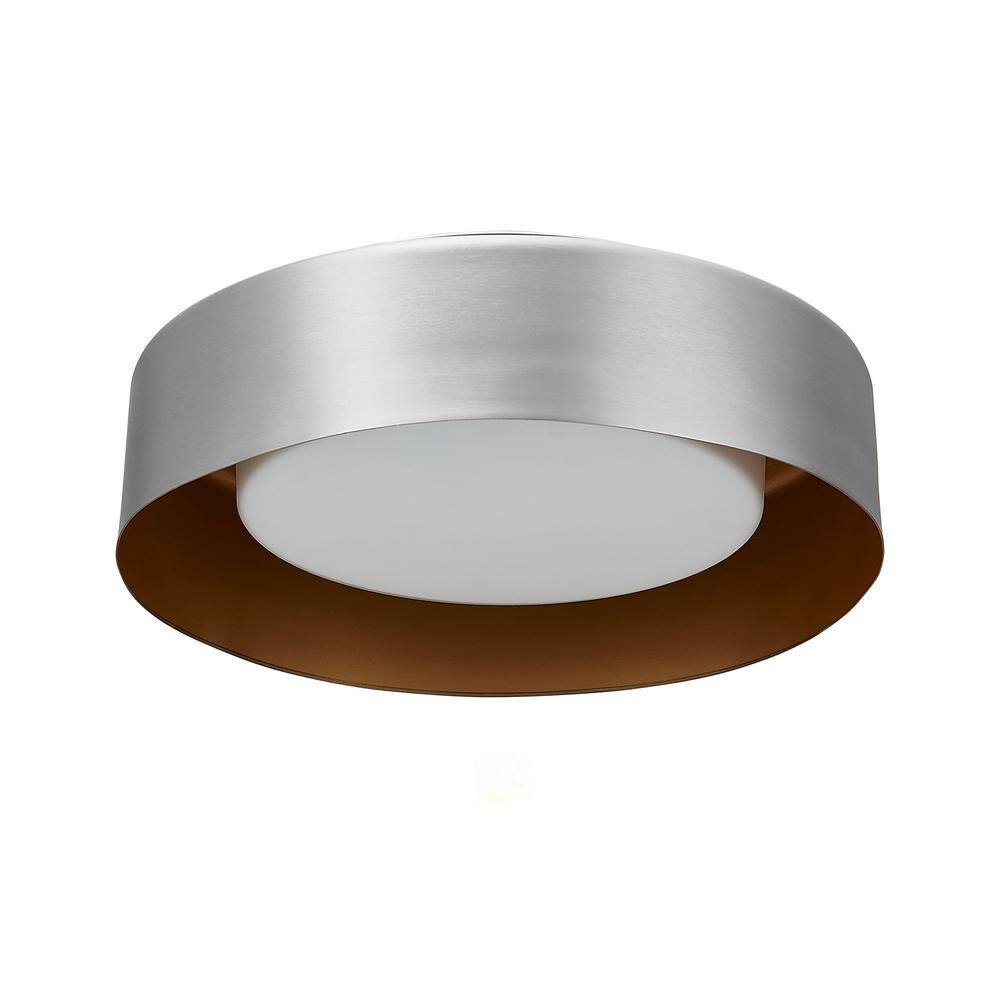16 in. 3-Light Satin Nickel Flush Mount - Hercitys