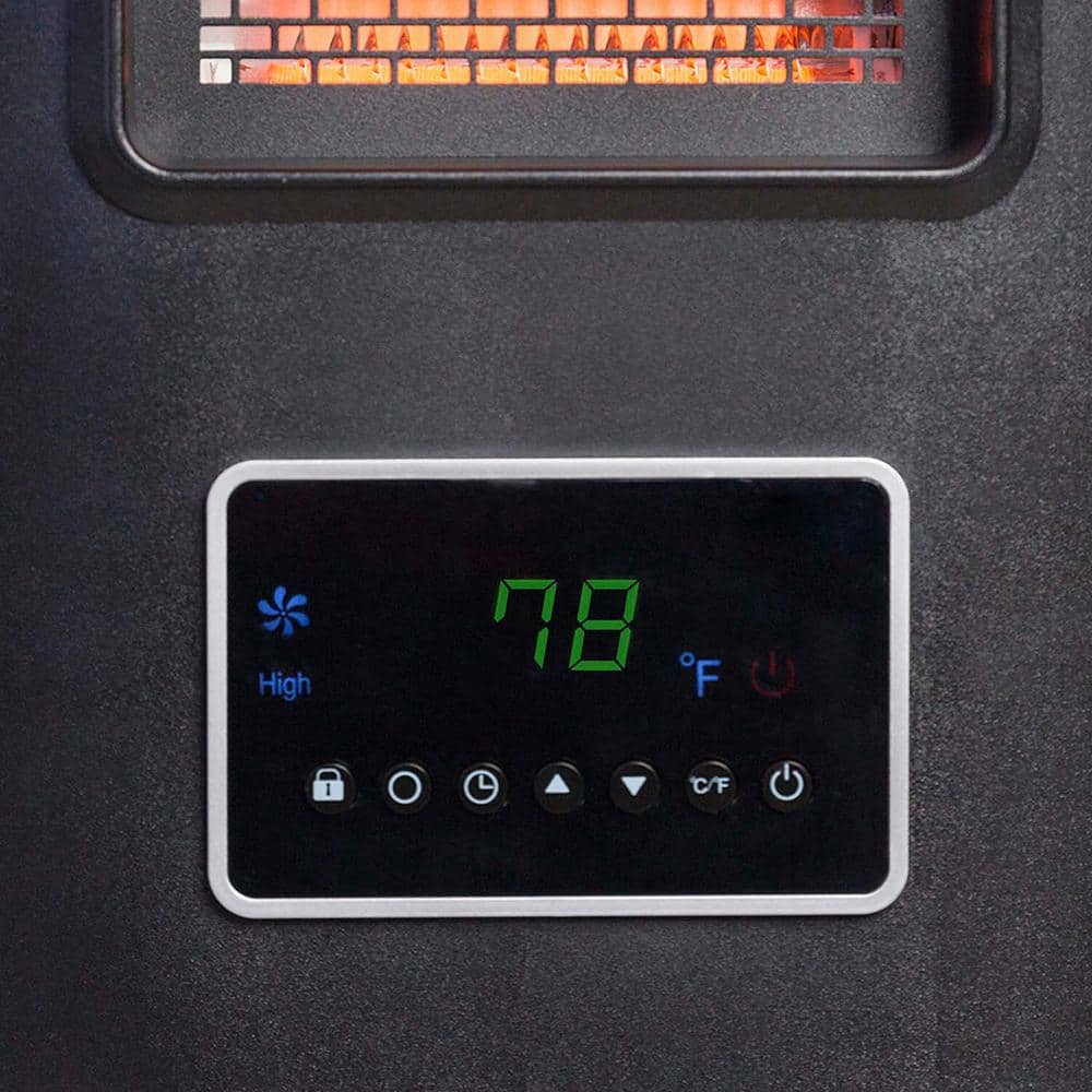1500-Watt Electric 4-Wrapped Element Infrared Heater with USB Charging - Hercitys