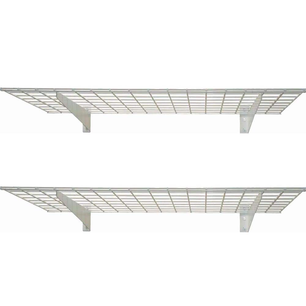 2-Shelf 45 in. W Wire Garage Wall Storage System in White - Hercitys