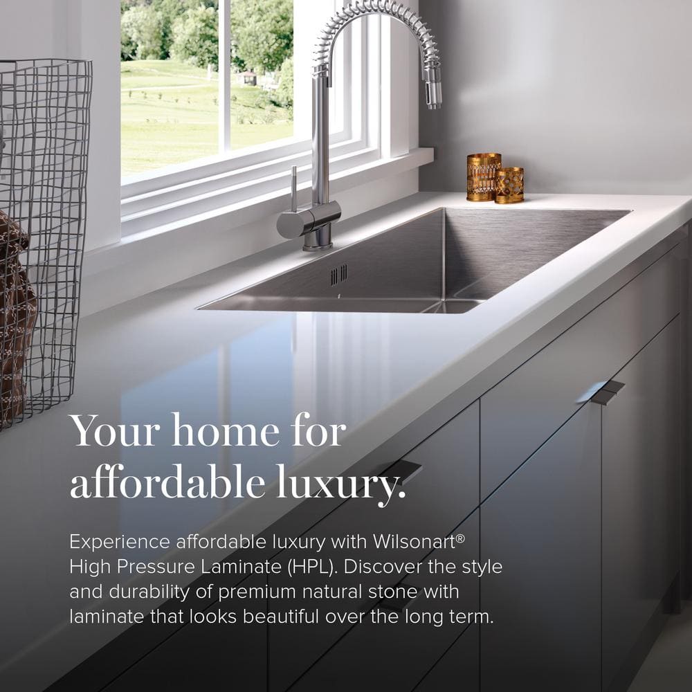 5 ft. x 12 ft. Laminate Sheet in Brazilian Grey Premium Textured Gloss Finish - Hercitys