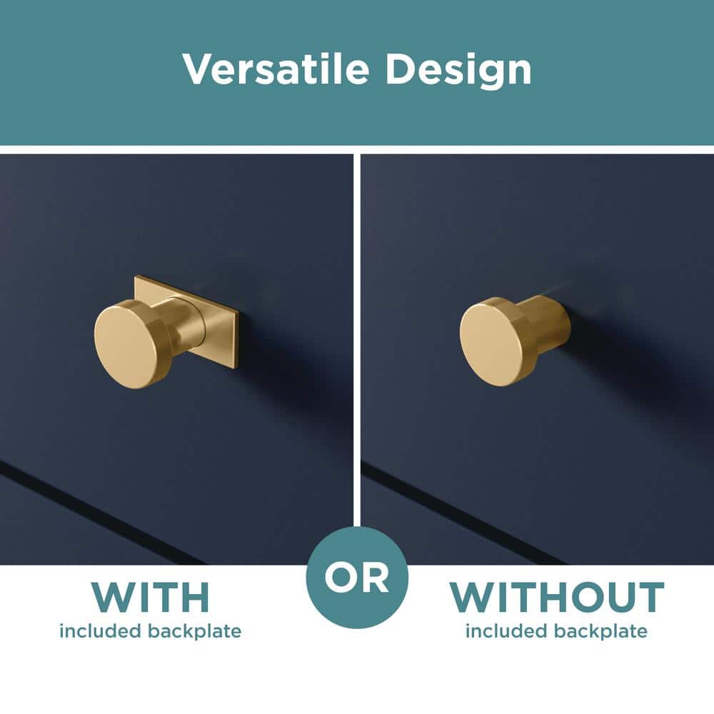 (10-Pack) Geometric Square Backplate 1-3/4 in. (45 mm) Modern Matte Black Round Cabinet Knobs with Backplate - Hercitys