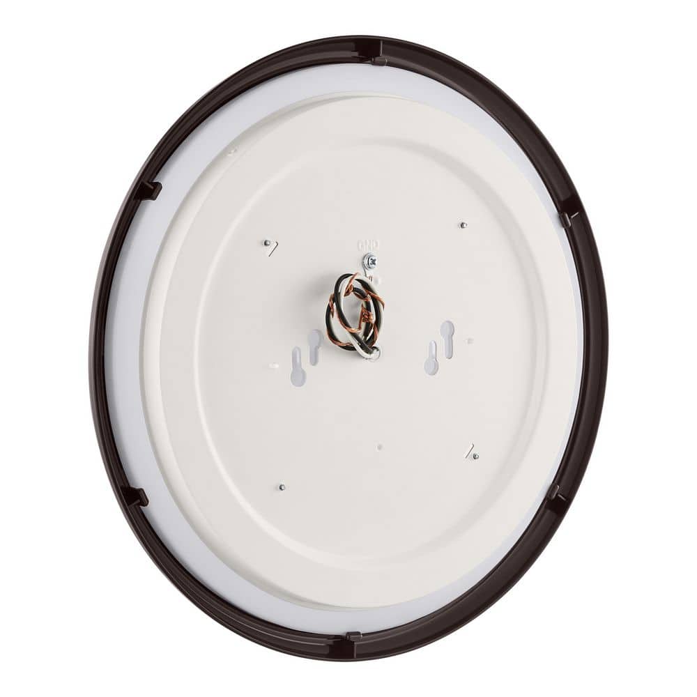 12 in. Light Brushed Nickel and Oil-Rubbed Bronze Adjustable CCT Integrated LED Flush Mount with Interchangeable Trim - Hercitys