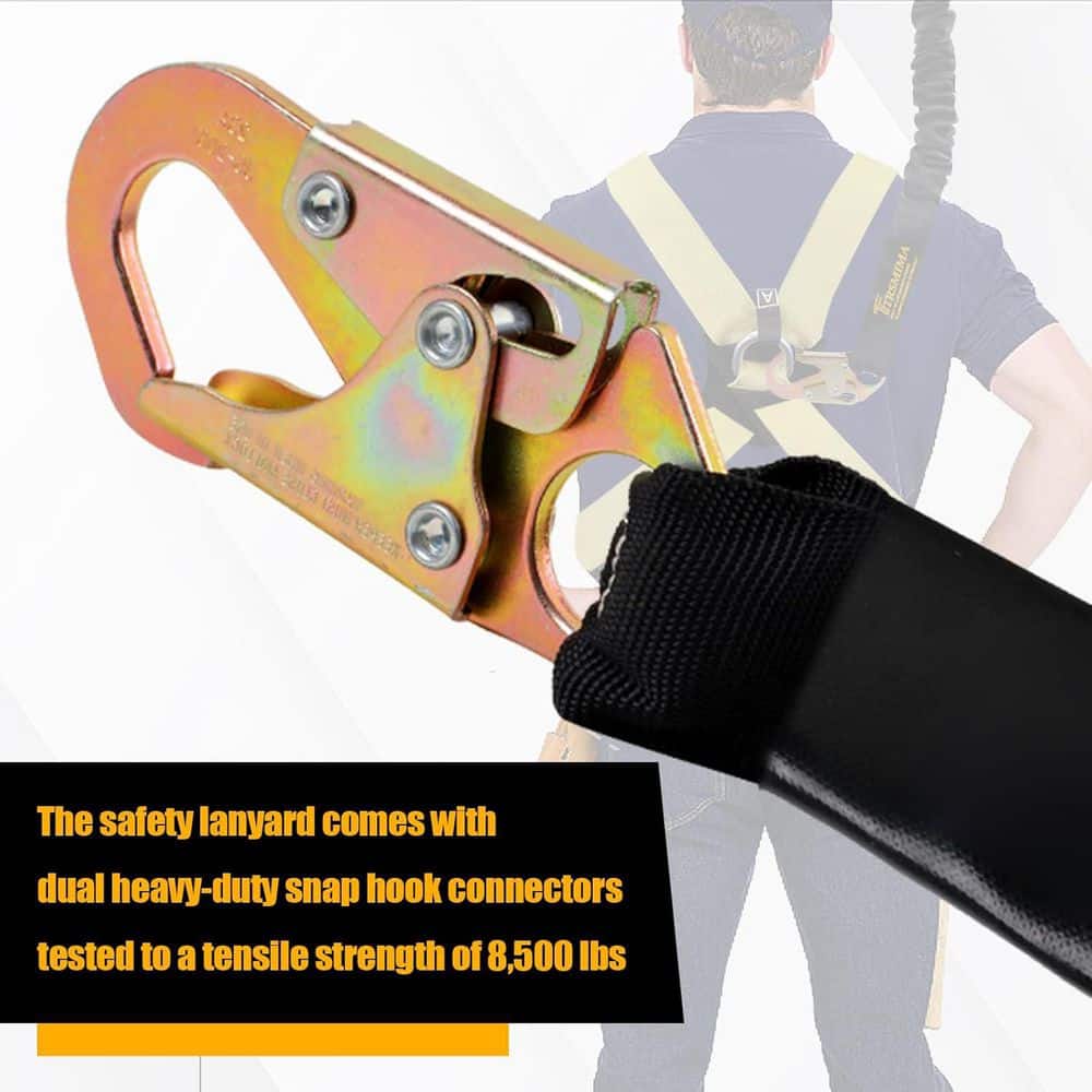 20 in. Galvanized Steel Wire Cable Eyelets Ended Lanyard Safety Tether Chain Vinyl Black 10-Pack Retractable lifeline - Hercitys