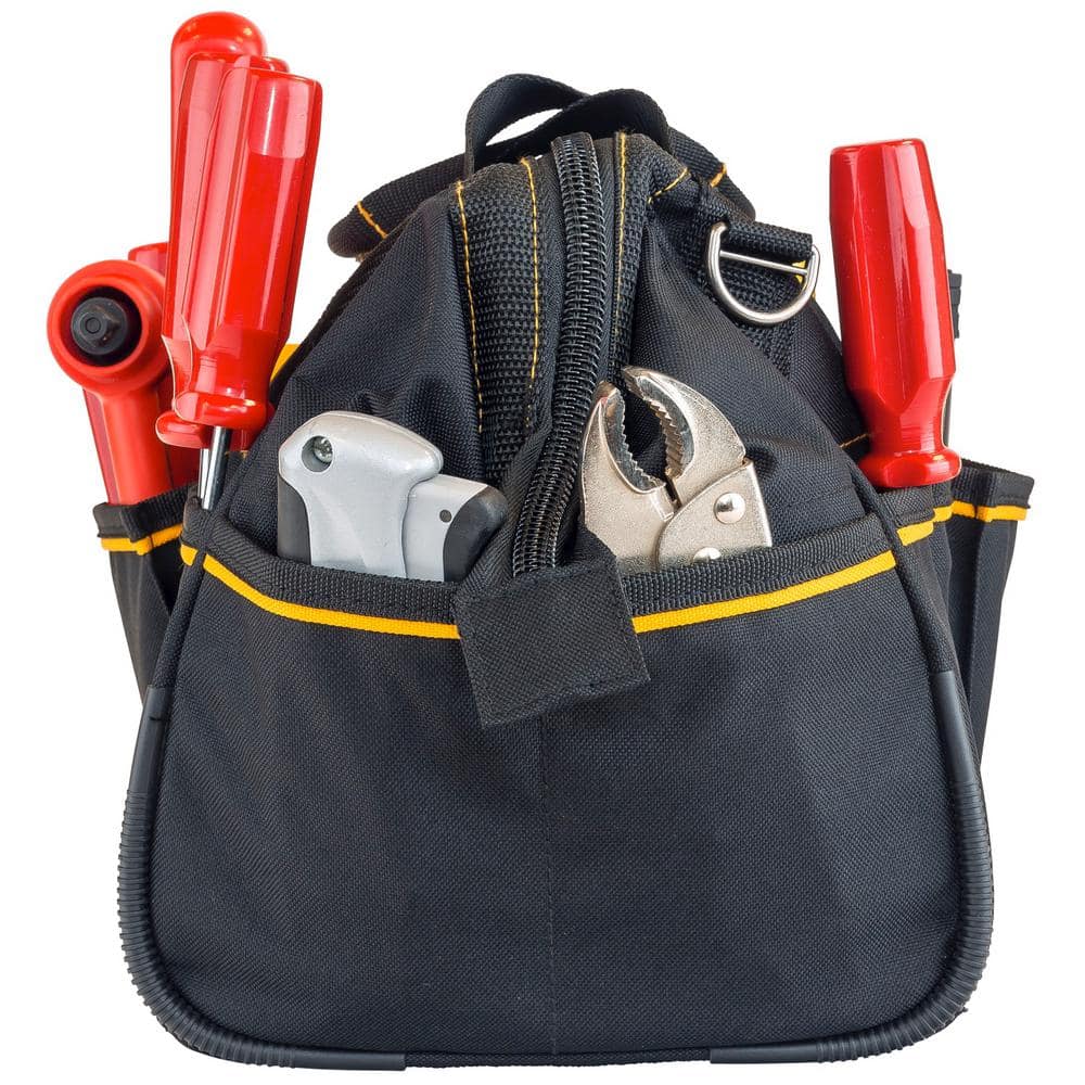 16 in. 14-Pocket Tech Wide Mouth Tool Bag in Black - Hercitys