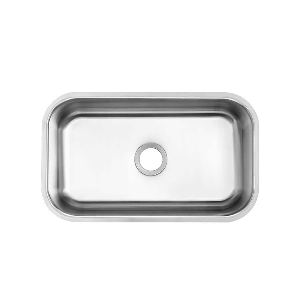 30 in. Undermount Single Bowl 18-Gauge Stainless Steel Kitchen Sink - Hercitys