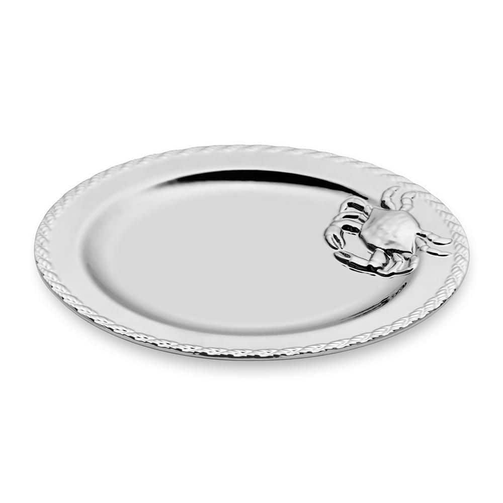 13 in. Silver Plated Crab Porcelain Platter - Hercitys
