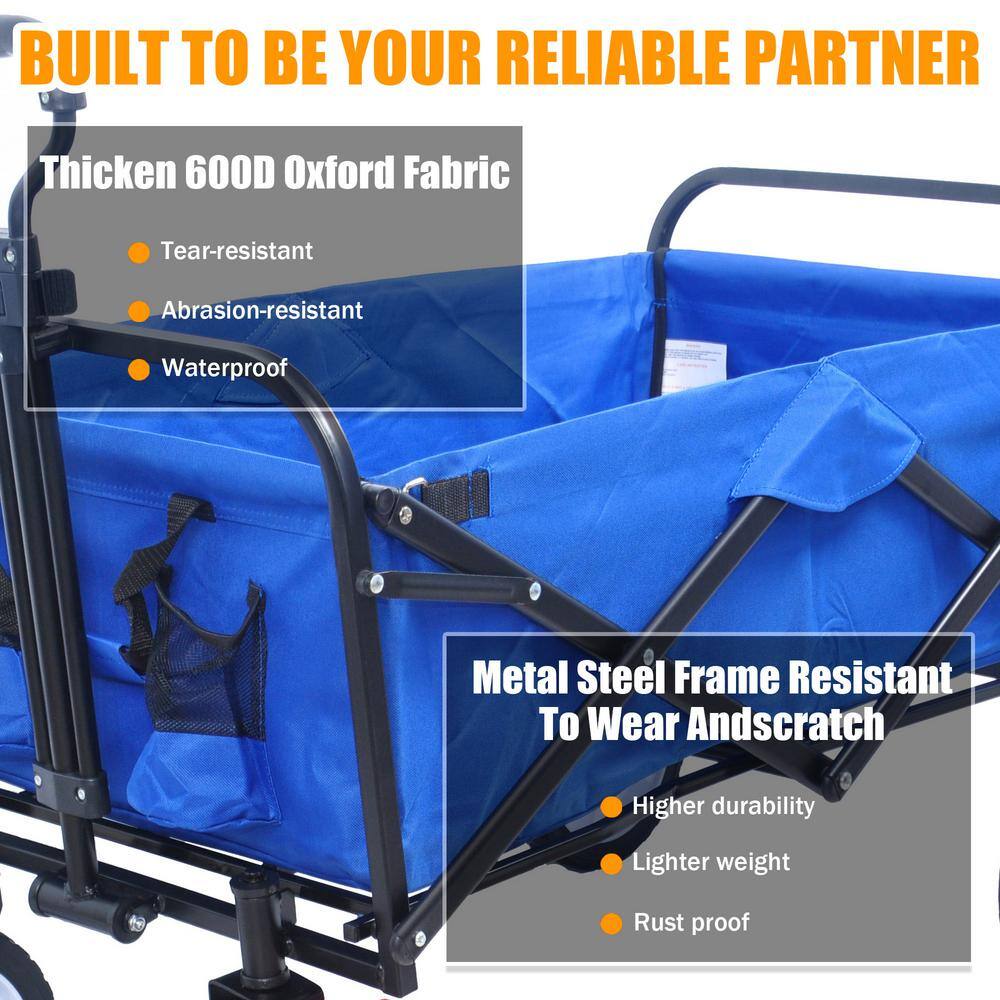 3 cu. ft. Fabric Garden Cart in Blue - Hercitys