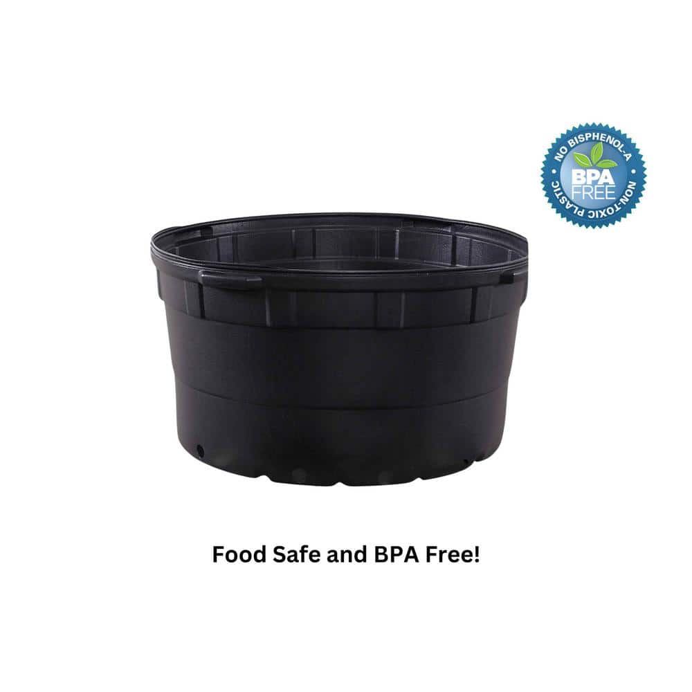 35 Gal. Plastic Round Nursery Pots-34 Actual Gallons / 128.7 Liters / 28 in. W x 15 in. H (5-Pack) - Hercitys