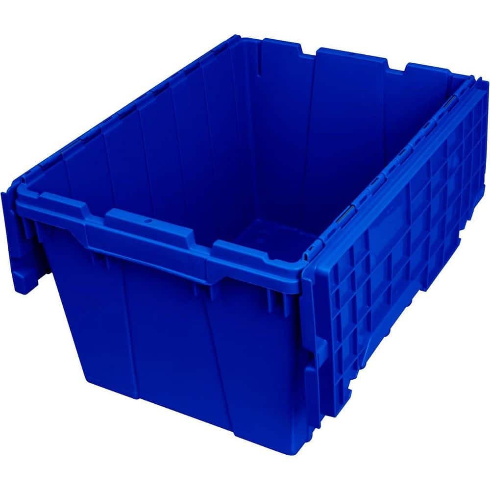 12 Gal. Attached Lid Container in Blue (6-Pack) - Hercitys