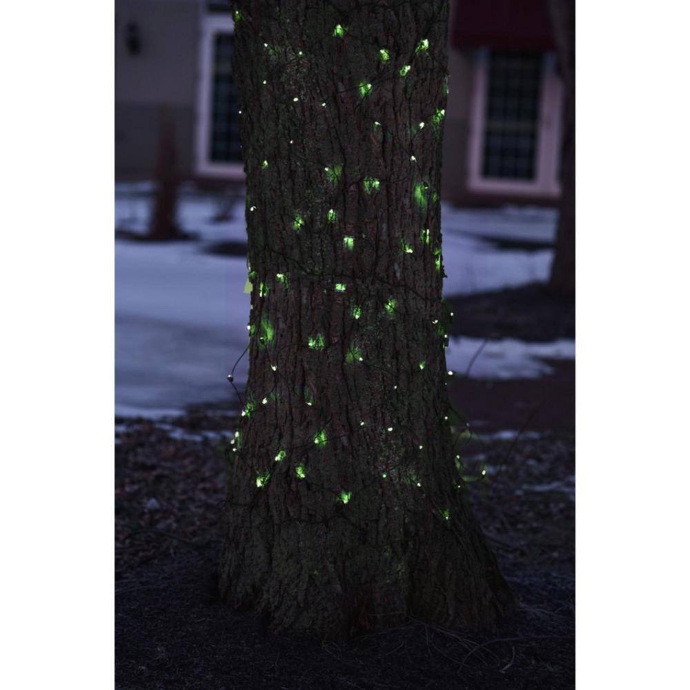 2 ft. x 8 ft. Green LED Net Style Tree Trunk Wrap Christmas Lights with Brown Wire - Hercitys