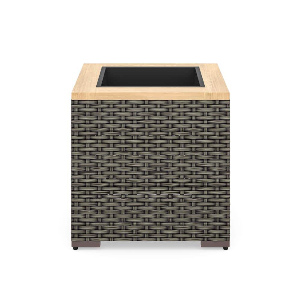 18 in. x 18 in. Gray Wood Boca Raton Outdoor Planter - Hercitys