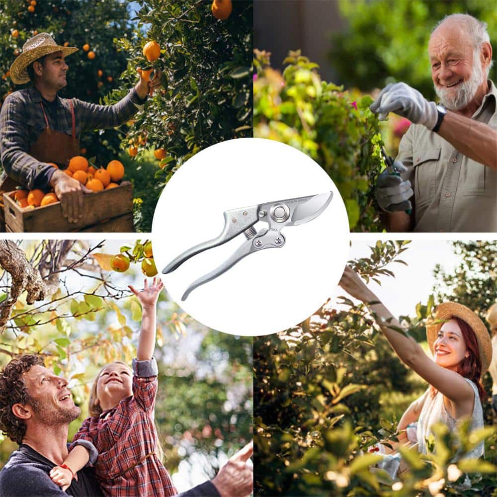 2 in. Silver Garden Professional Bypass Pruning Shears - Hercitys