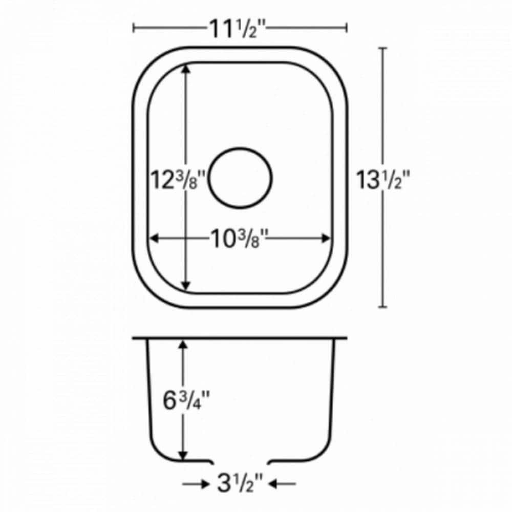 18-Gauge Stainless Steel 12 in. Undermount Bar Sink - Hercitys