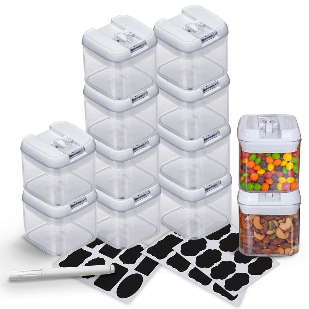 12-Piece Food Storage Plastic Containers 0.5L – White - Hercitys