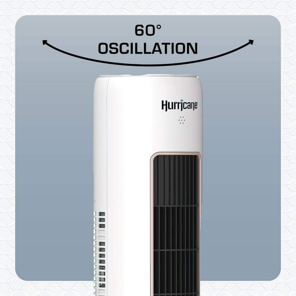 40 in. 3-Speed Triple Action Air Enhancing Tower Fan in White and Aromatherapy Diffuser with Remote Control - Hercitys