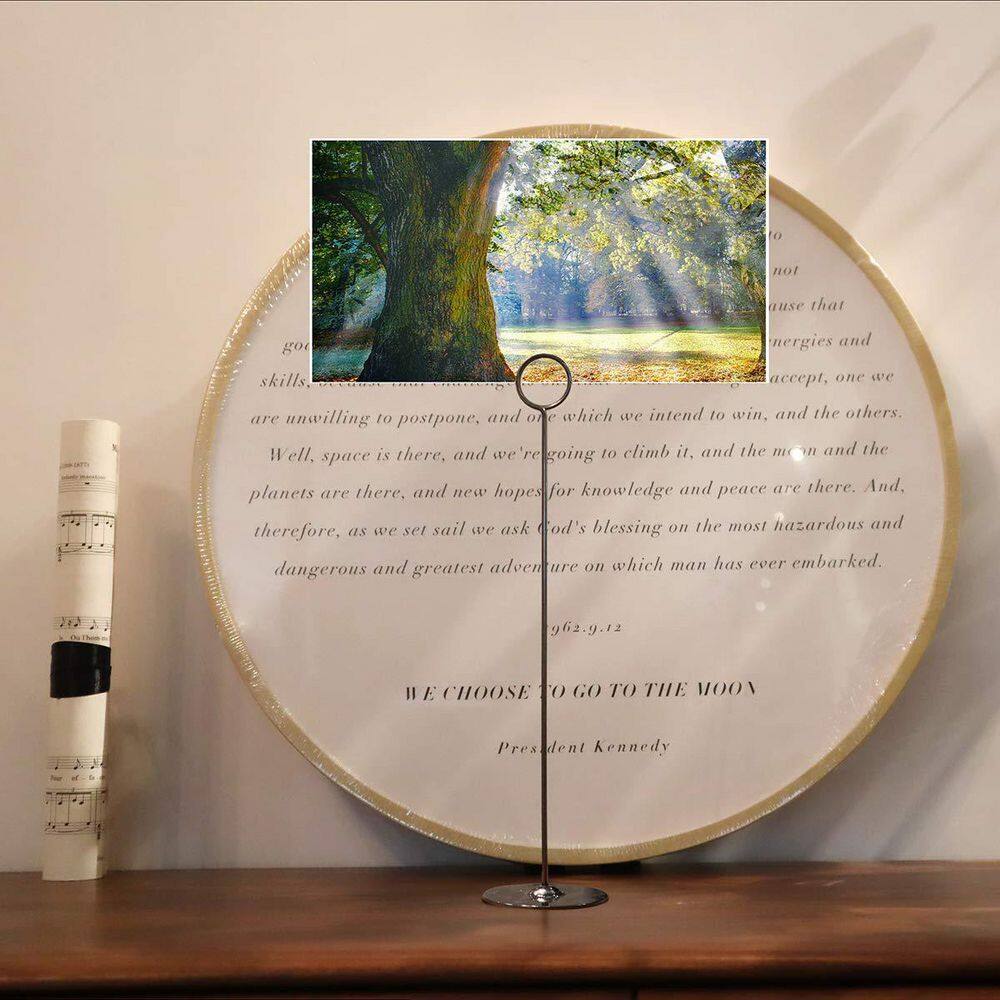 2.7 in. W x 12 in. H Black Solid Stainless-Steel Card Holder (Set of 16) - Hercitys