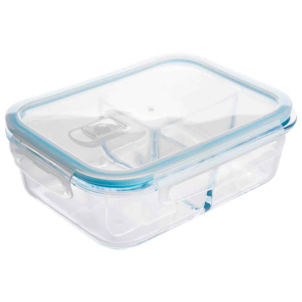 51 oz. 3-Piece Glass 3 Divider Meal Prep Containers - Hercitys