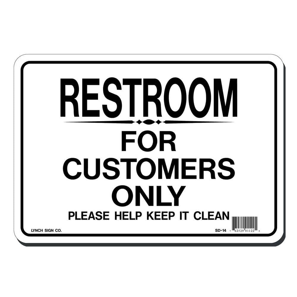 10 in. x 7 in. Restroom for Customers Only Sign Printed on More Durable, Thicker, Longer Lasting Styrene Plastic - Hercitys