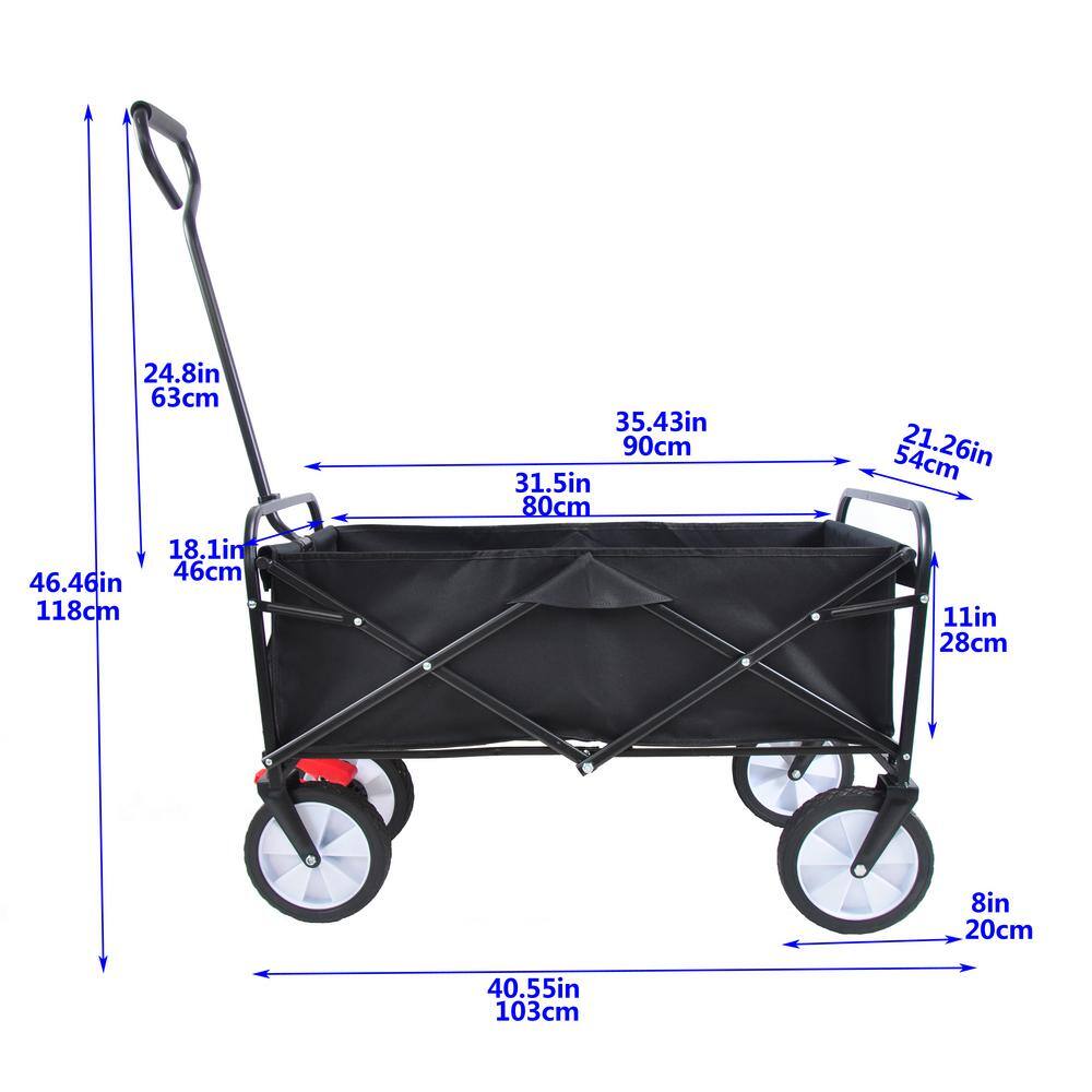 4.8 cu. ft. Metal Garden Cart, Black - Hercitys