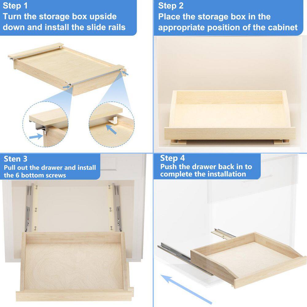 13.5 in. Wood Cabinet Pull Out Drawer with Soft Close - Hercitys