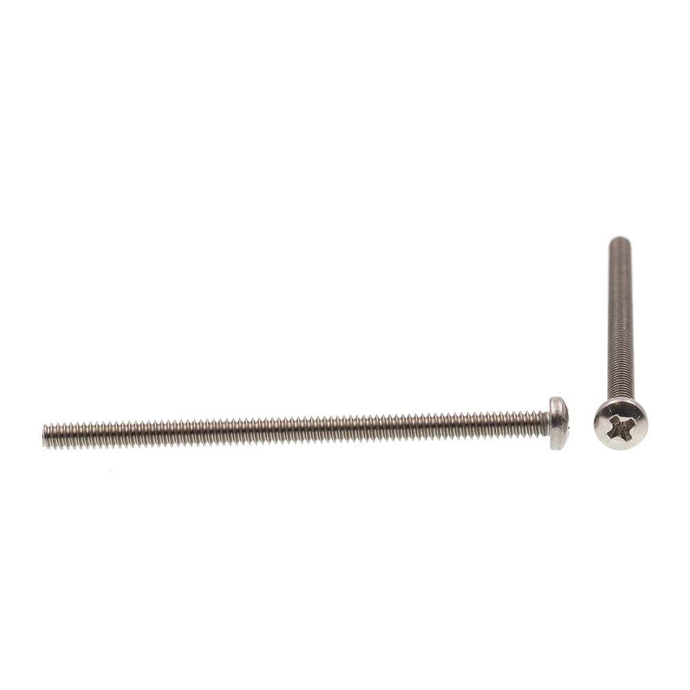 #4-40 x 2 in. Grade 18-8 Stainless Steel Phillips Drive Pan Head Machine Screws (25-Pack) - Hercitys