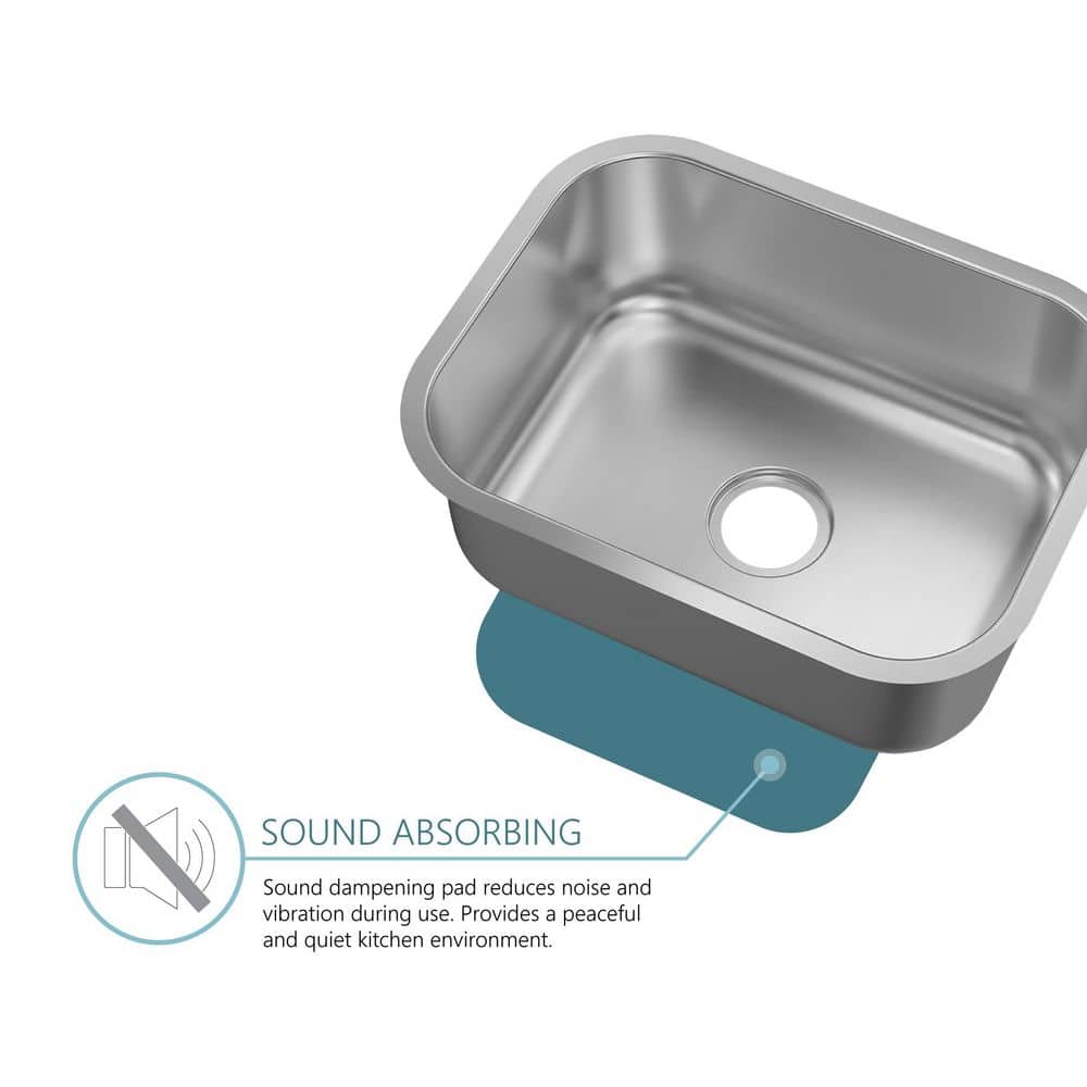 23 in. Undermount Single Bowl 16-Gauge Stainless Steel Kitchen Sink - Hercitys