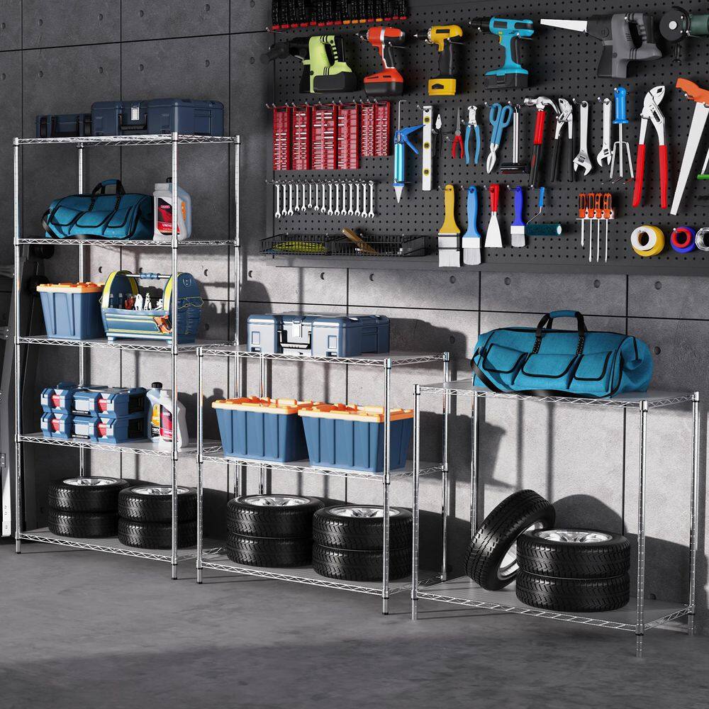 5 Tier Shelf Wire Shelving Unit-5T-1636-B-LKJ, 72H in Black - Hercitys