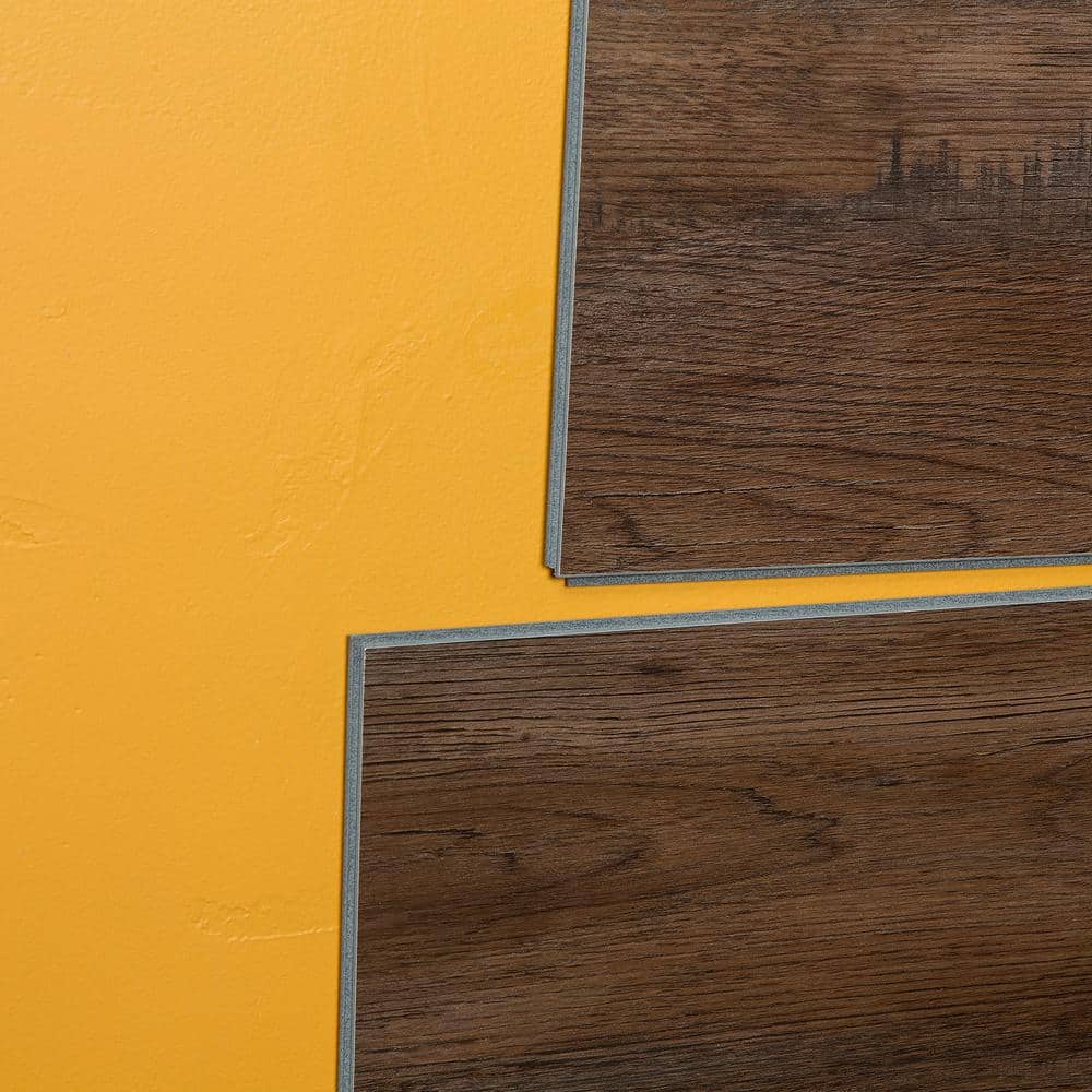 47 in. L x 7.2 in. W Oak Mocha No Grout Vinyl Wall Tile (16.3 sq. ft./case) - Hercitys