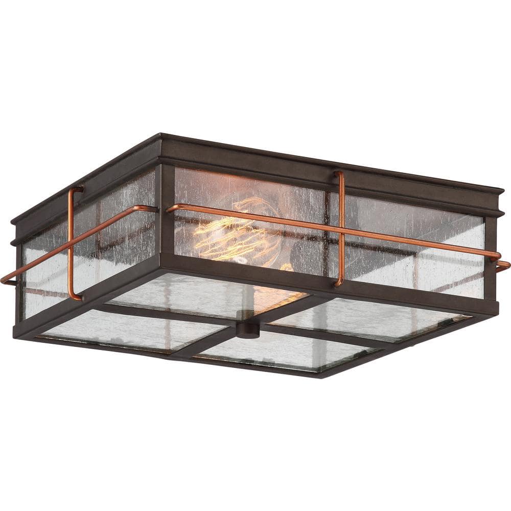 2-Light Bronze Flush Mount - Hercitys
