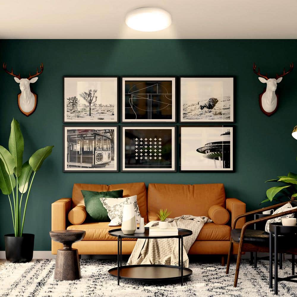 14 in. 16-Watt Shaded White Integrated LED Flush Mount with Acrylic Frosted Shade - Hercitys