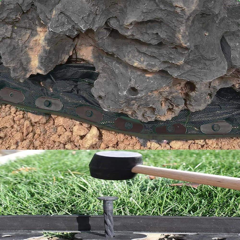 40 ft. x 2in Black PE Landscape Edging with 40 Spikes - Hercitys