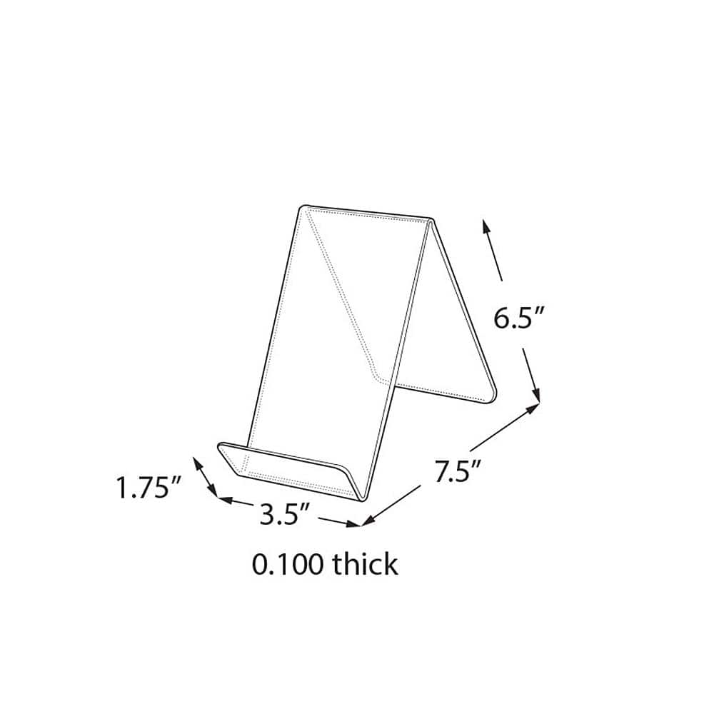 3.5 in. W x 7.5 in. D x 6.5 in. H Clear Acrylic Easel Counter Display (10-Pack) - Hercitys
