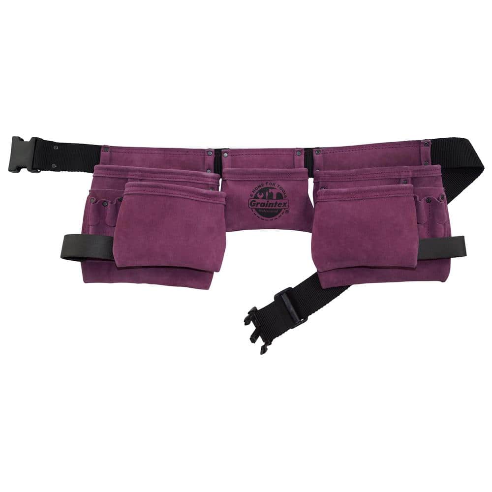 11-Pocket Suede Leather Work Apron in Purple - Hercitys