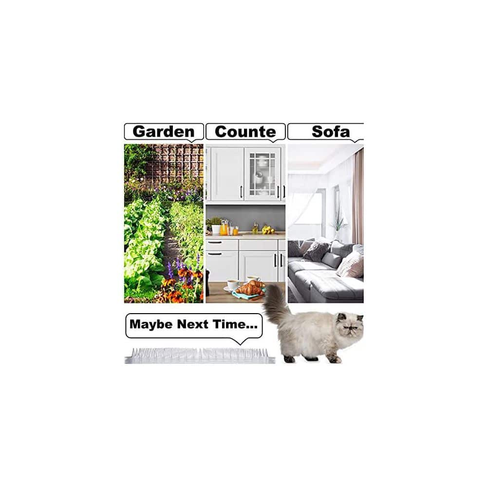 16.5 in. x 3.3 in. Clear Anti Pet Repellent Mat with Spikes, Keep Dogs Off Counter - Hercitys