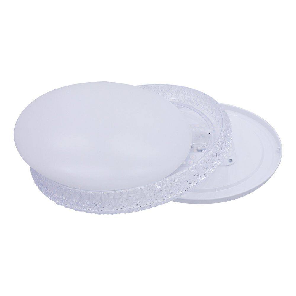 16 in. Faux Crystal Acrylic Shade Light Fixture with Adjustable CCT 3000K/4000K/5000K Dimmable Flush Mount Light Fixture - Hercitys