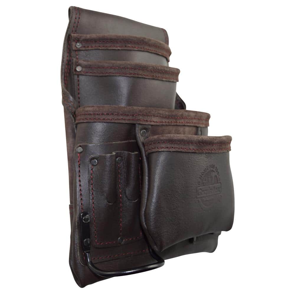 10-Pocket Oil Tanned Leather Nail and Tool Pouch - Hercitys