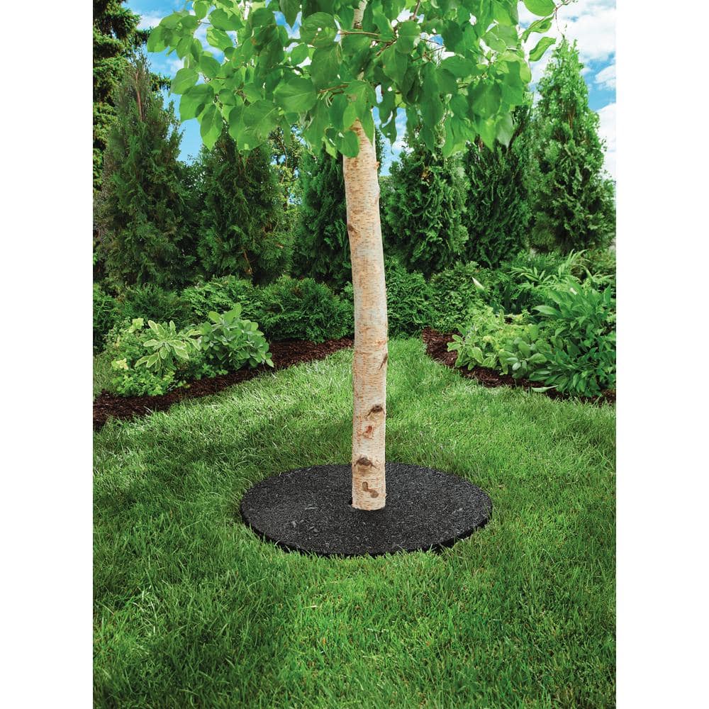 24 in. Black Recycled Rubber Tree Ring (3-Pack) - Hercitys