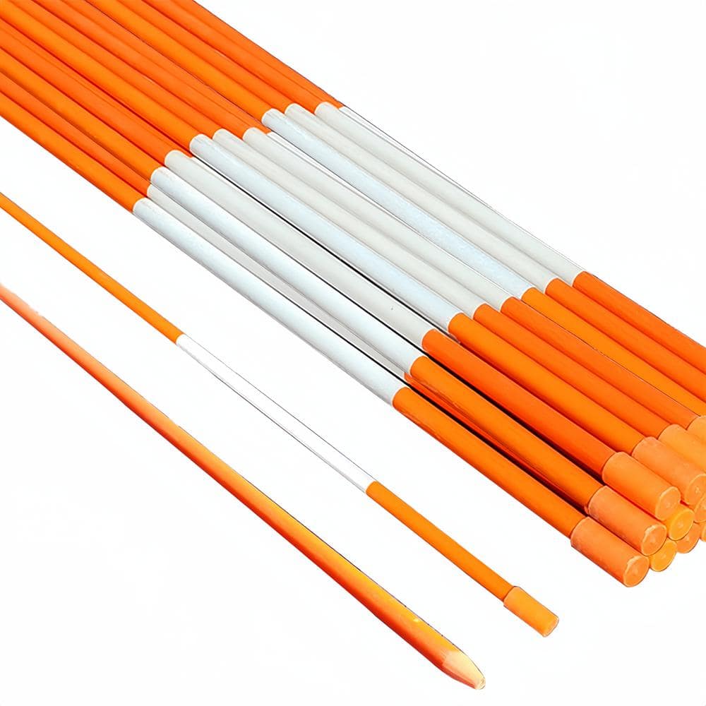 36 in. Driveway Markers 1/4 in. Dia Solid Driveway Poles for Easy Visibility at Night Reflective, Orange (24-Pack) - Hercitys