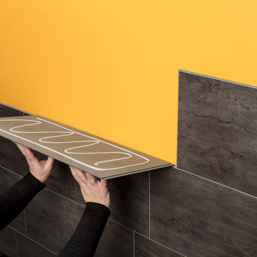 25.6 in. L x 14.8 in. W Ashen Slate No Grout Vinyl Wall Tile (21 sq. ft./case) - Hercitys