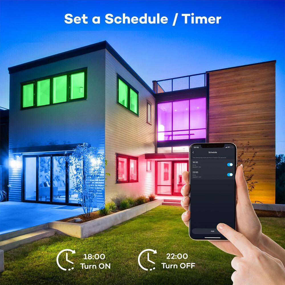 13 in. Wifi Smart LED Ceiling Light, 6500K 2400 Lumen RGB Flush Mount Lighting Fixture with Alexa Google Home - Hercitys