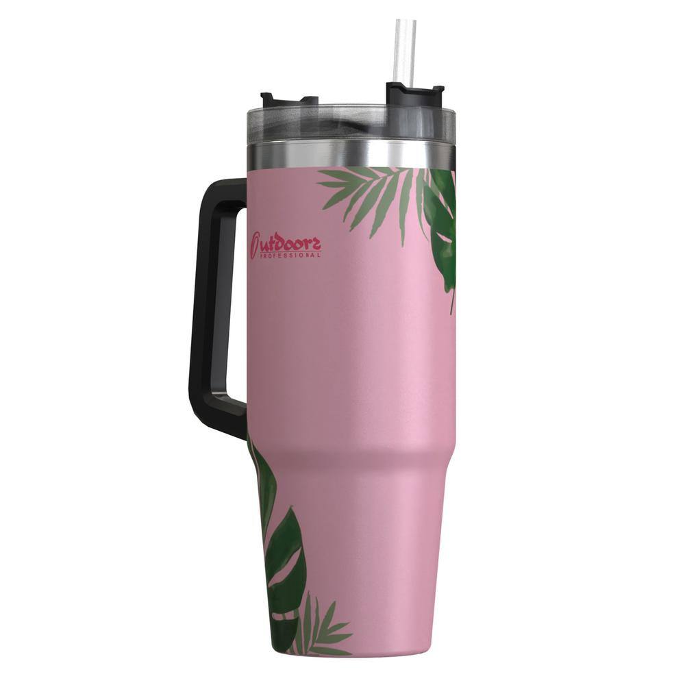30 oz. Double-Walled Insulated Tropical Pink Stainless Steel Tumbler - Hercitys