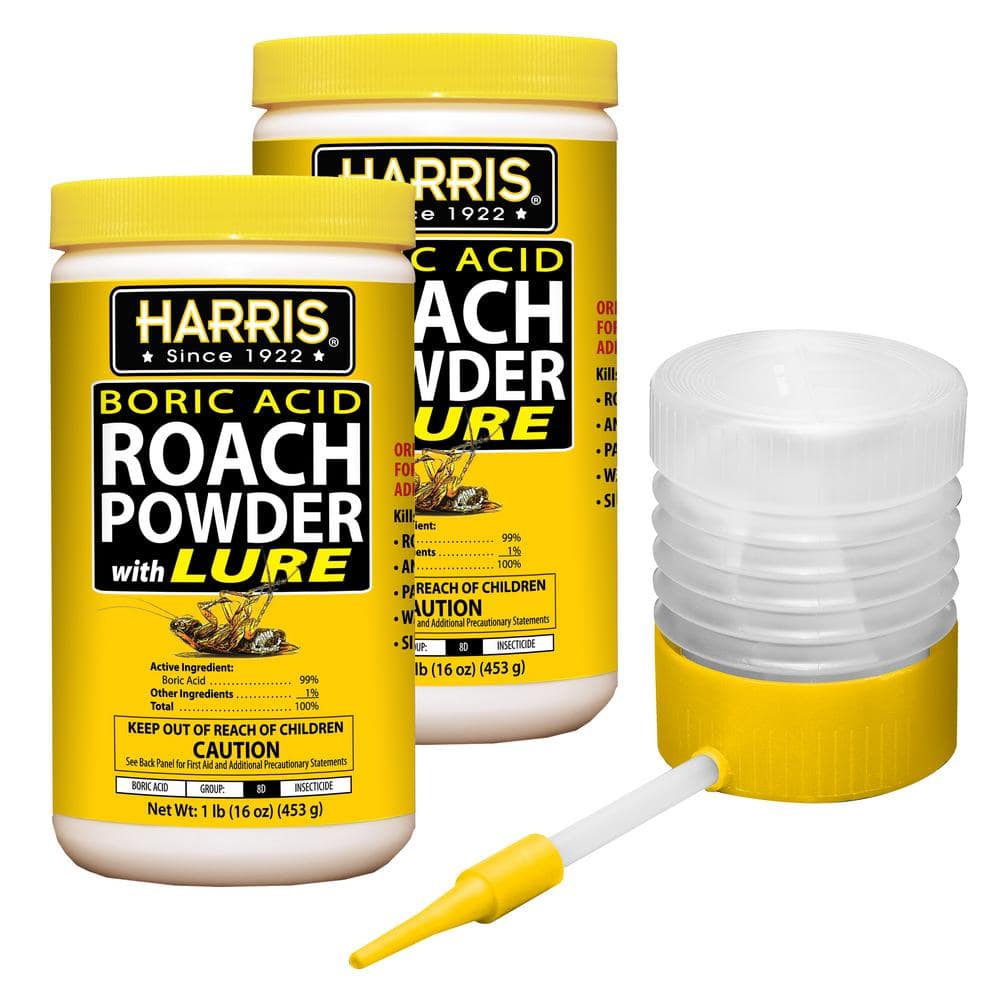 16 oz. Boric Acid Roach Powder with Lure and Pro Applicator (2-Pack) - Hercitys