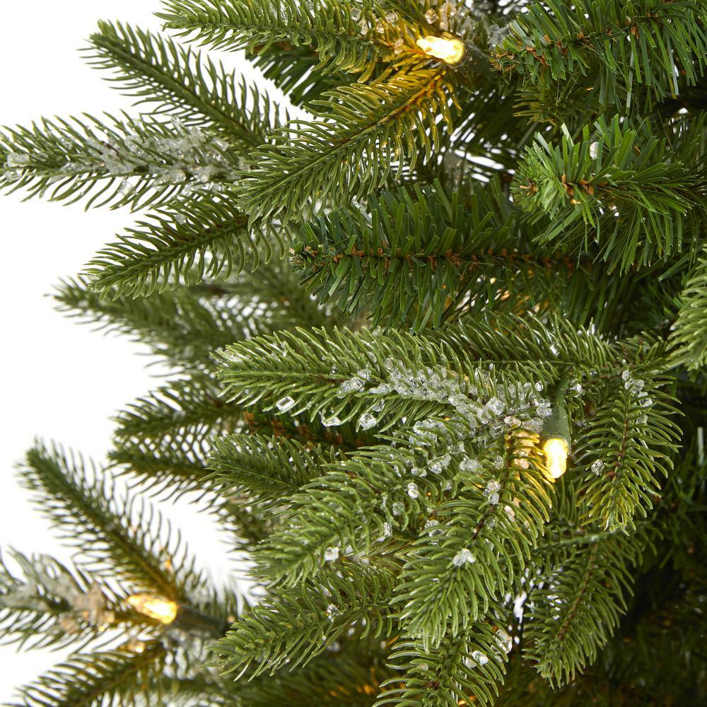 3 ft. Pre-Lit Snowed Grand Teton Fir Artificial Christmas Tree with 50 Clear Lights - Hercitys